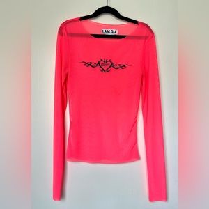 I.AM.GIA Neon Pink Top SZ XS